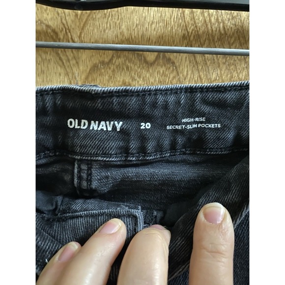 Old Navy Jeans Mini Skirt Women Plus Sz 20 High-Rise Black Denim Button Fly - Picture 9 of 10